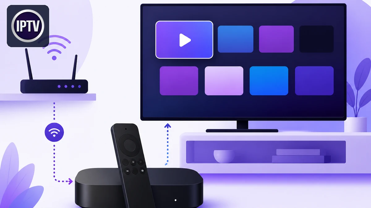 IPTV Apple TV avec téléviseur, Siri Remote et connexion Ethernet