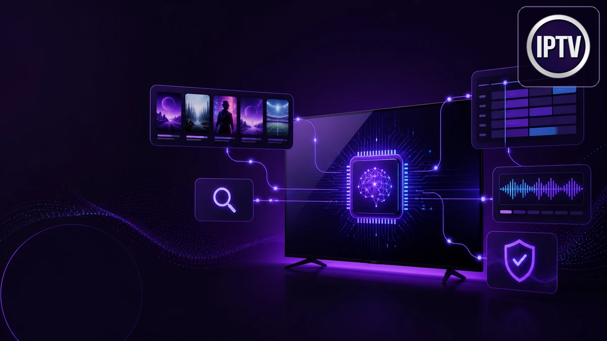 IPTV Premium et intelligence artificielle avec téléviseur, puce neuronale, EPG et recommandations